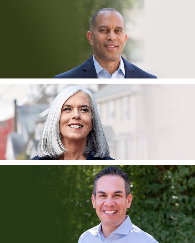 Endorsed by Democratic House leadership: Hakeem Jeffries, Katherine Clark, Pete Aguilar